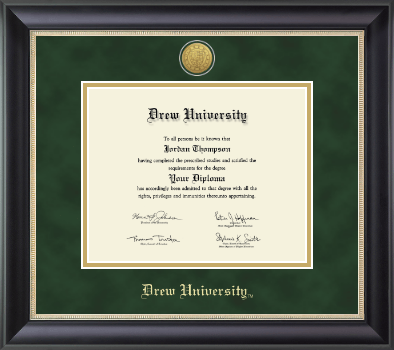 Drew University diploma frame - Gold Engraved Medallion Diploma Frame in Noir