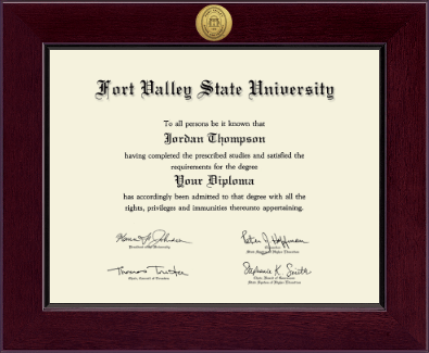 Fort Valley State University diploma frame - Century Gold Engraved Diploma Frame in Cordova