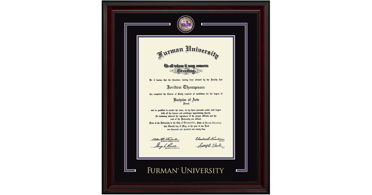 Showcase Edition Diploma Frame in Encore Furman University - Item #310421