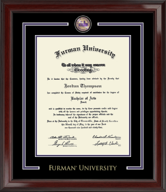 Furman University diploma frame - Showcase Edition Diploma Frame in Encore