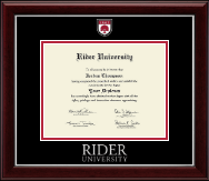 Rider University Masterpiece Medallion Diploma Frame in Gallery Silver