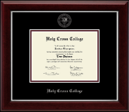 Holy Cross College Silver Embossed Diploma Frame in Gallery Silver