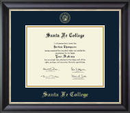 Santa Fe College Gold Embossed Diploma Frame in Noir