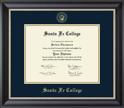 Santa Fe College diploma frame - Gold Embossed Diploma Frame in Noir