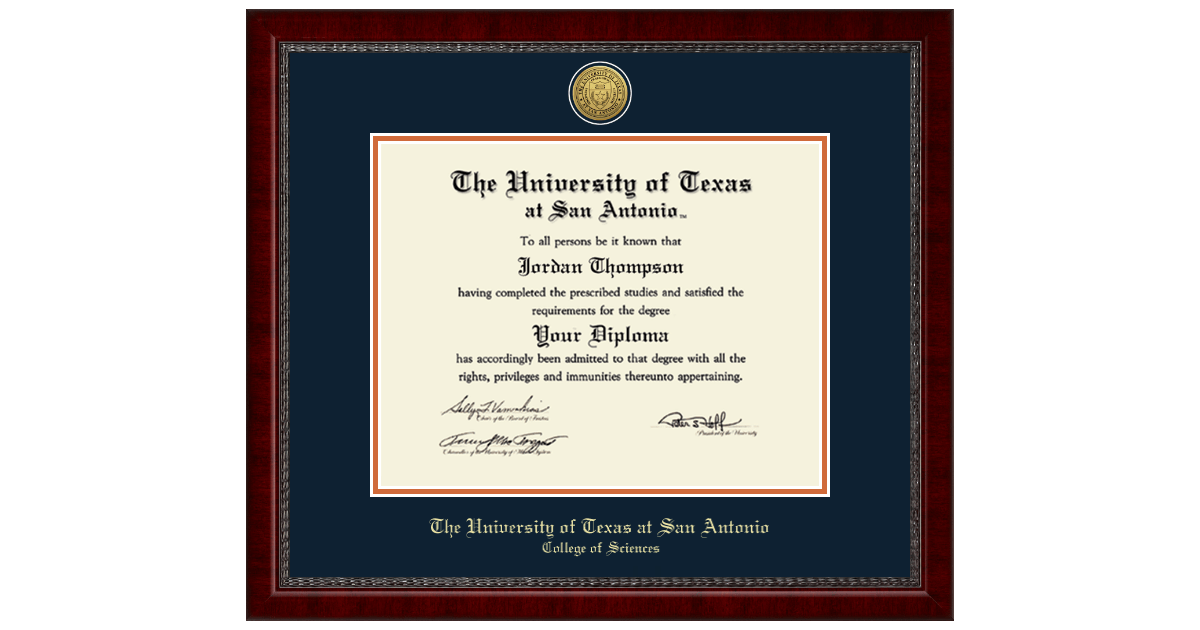 Gold Engraved Medallion Diploma Frame in Sutton The University of Texas