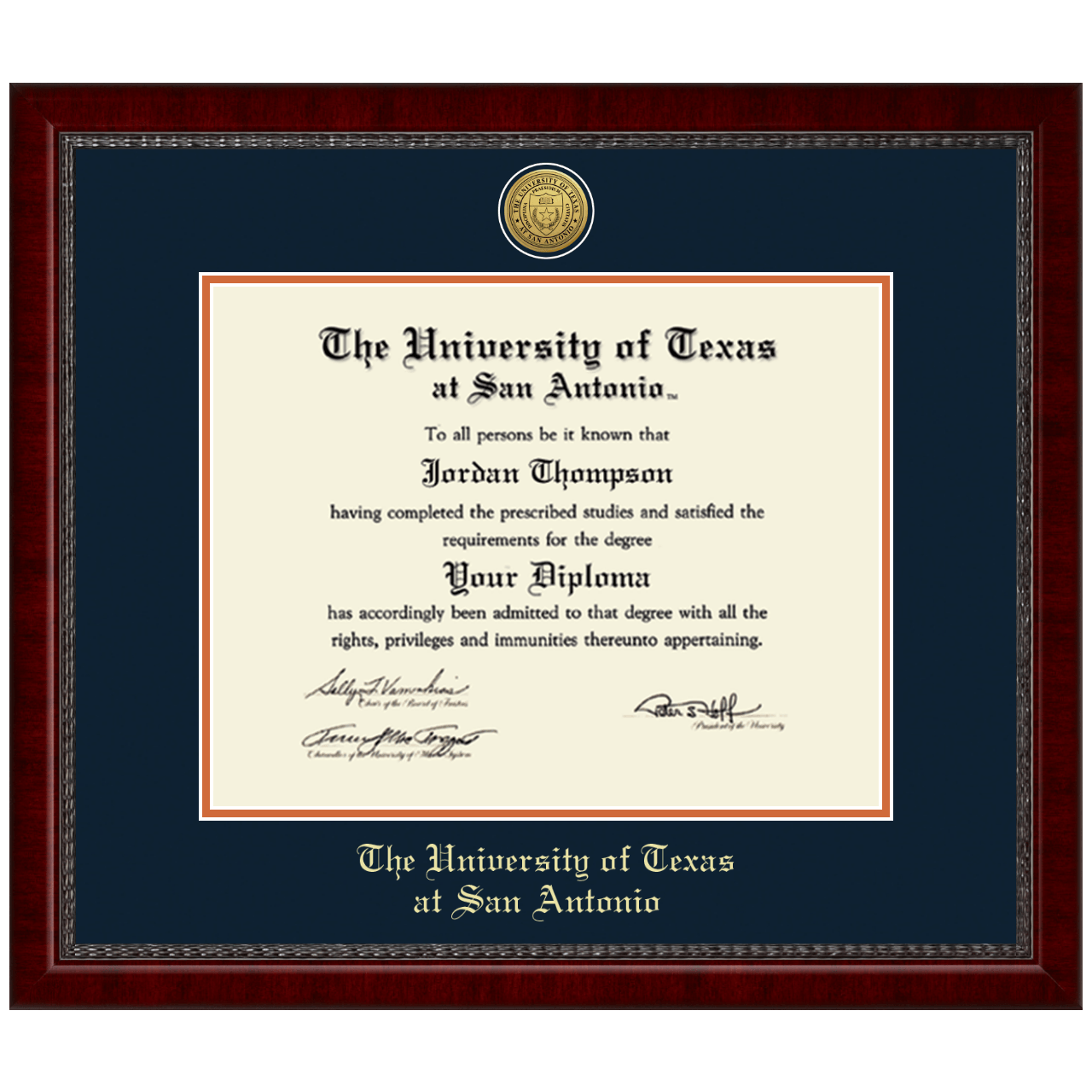 Gold Engraved Medallion Diploma Frame in Sutton The University of Texas