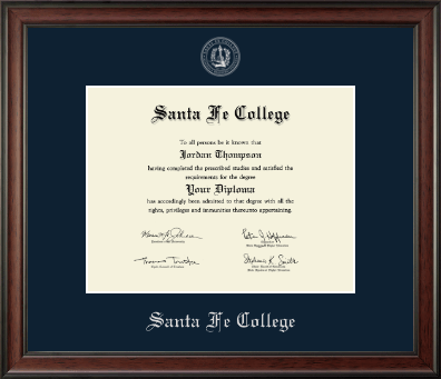 Santa Fe College diploma frame - Silver Embossed Diploma Frame in Studio