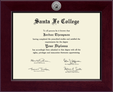 Santa Fe College diploma frame - Century Silver Engraved Diploma Frame in Cordova