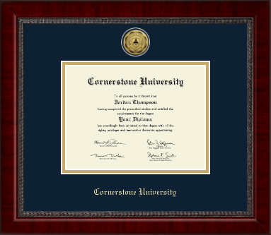Cornerstone University diploma frame - Gold Engraved Medallion Diploma Frame in Sutton