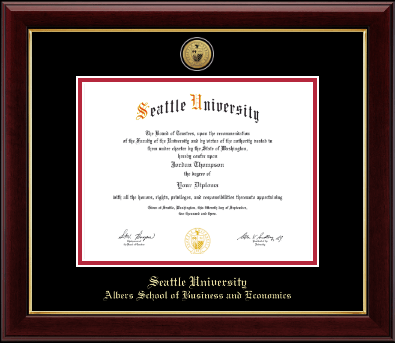 Seattle University diploma frame - Gold Engraved Medallion Diploma Frame in Gallery