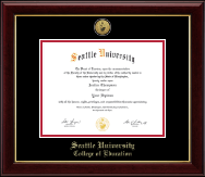 Seattle University diploma frame - Gold Engraved Medallion Diploma Frame in Gallery