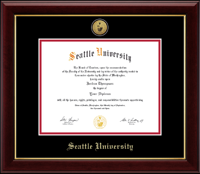 Seattle University diploma frame - Gold Engraved Medallion Diploma Frame in Gallery