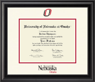 University of  Nebraska at Omaha Dimensions Diploma Frame in Midnight