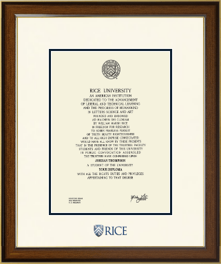 Rice University diploma frame - Dimensions Diploma Frame in Westwood