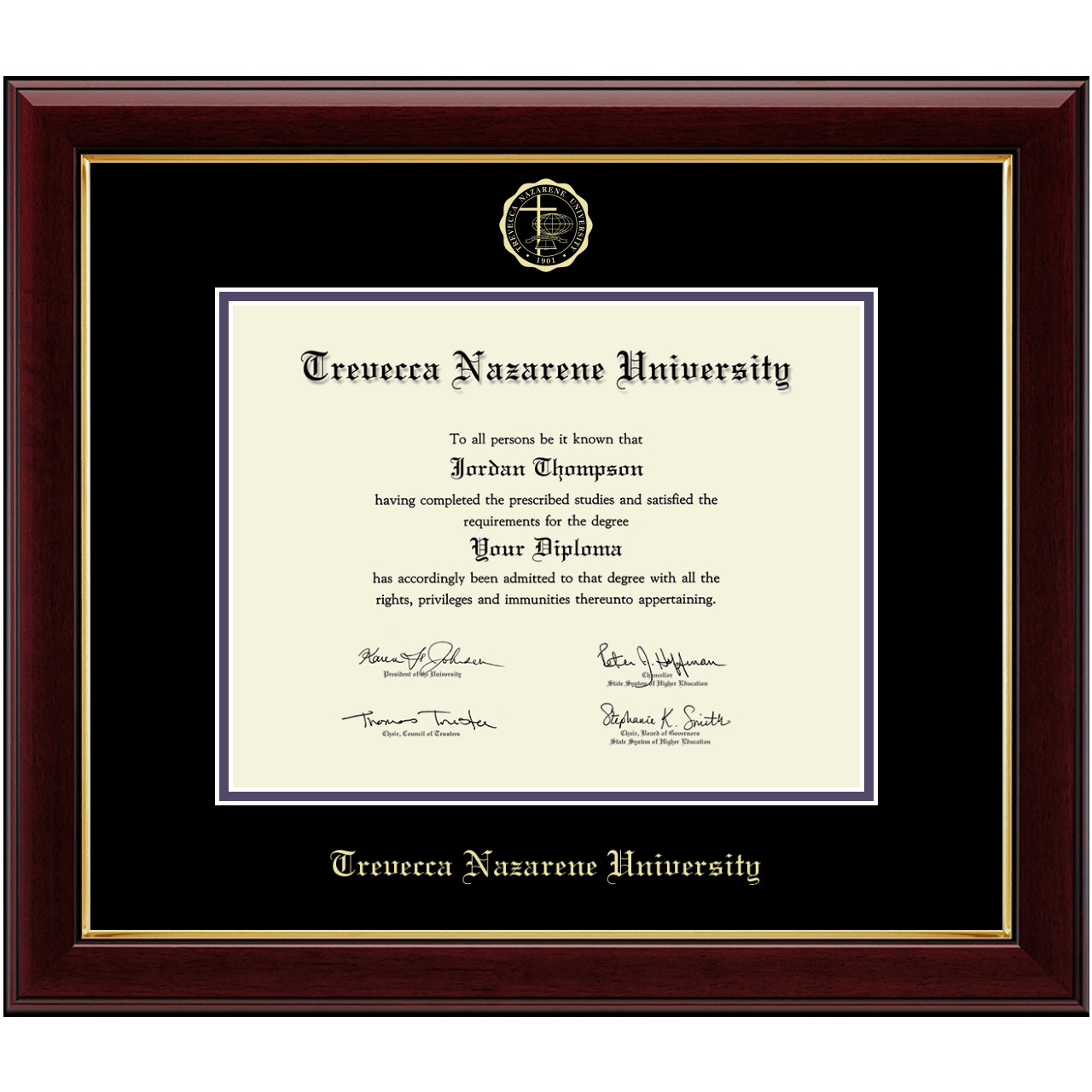 Gold Embossed Diploma Frame in Gallery Trevecca Nazarene University