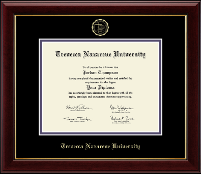 Trevecca Nazarene University diploma frame - Gold Embossed Diploma Frame in Gallery