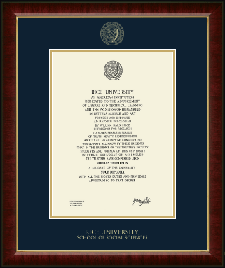 Rice University diploma frame - Gold Embossed Diploma Frame in Murano