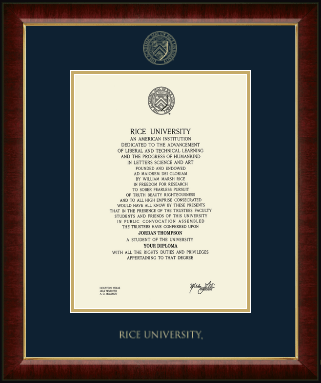 Rice University diploma frame - Gold Embossed Diploma Frame in Murano