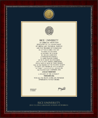 Rice University diploma frame - Gold Engraved Medallion Diploma Frame in Sutton
