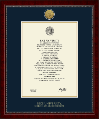 Rice University diploma frame - Gold Engraved Medallion Diploma Frame in Sutton