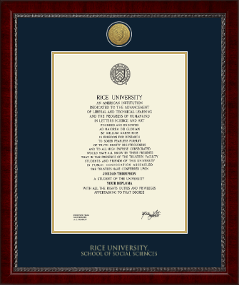 Rice University diploma frame - Gold Engraved Medallion Diploma Frame in Sutton