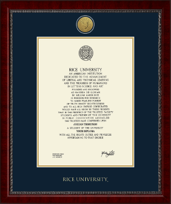 Rice University diploma frame - Gold Engraved Medallion Diploma Frame in Sutton