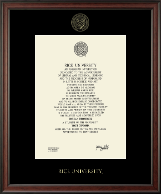Rice University diploma frame - Gold Embossed Diploma Frame in Studio