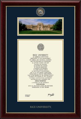 Rice University diploma frame - Campus Scene Diploma Frame in Gallery