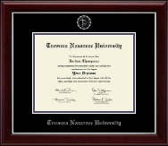 Trevecca Nazarene University diploma frame - Silver Embossed Diploma Frame in Gallery Silver