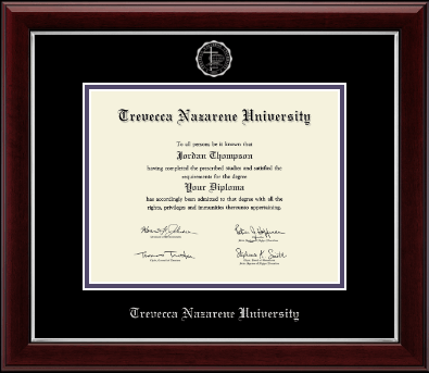 Trevecca Nazarene University diploma frame - Silver Embossed Diploma Frame in Gallery Silver