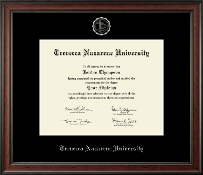 Trevecca Nazarene University diploma frame - Silver Embossed Diploma Frame in Studio