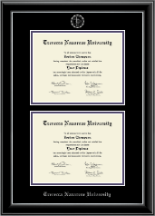 Trevecca Nazarene University diploma frame - Double Diploma Frame in Onyx Silver