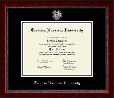 Trevecca Nazarene University diploma frame - Silver Engraved Medallion Diploma Frame in Sutton