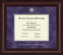 Trevecca Nazarene University diploma frame - Presidential Silver Engraved Diploma Frame in Premier
