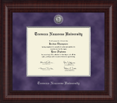 Trevecca Nazarene University diploma frame - Presidential Silver Engraved Diploma Frame in Premier