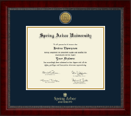 Spring Arbor University Gold Engraved Medallion Diploma Frame in Sutton