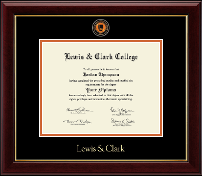 Lewis & Clark College diploma frame - Masterpiece Medallion Diploma Frame in Gallery