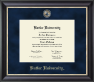 Butler University Regal Edition Diploma Frame in Noir