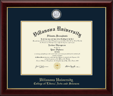Villanova University diploma frame - Masterpiece Medallion Diploma Frame in Gallery