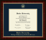 Butler University Gold Embossed Diploma Frame in Murano