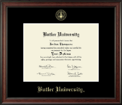 Butler University Gold Embossed Diploma Frame in Studio