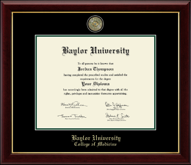 Baylor University diploma frame - Masterpiece Medallion Diploma Frame in Gallery