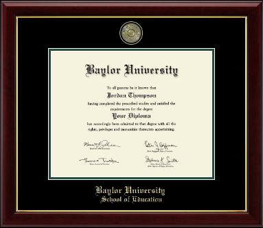 Baylor University diploma frame - Masterpiece Medallion Diploma Frame in Gallery