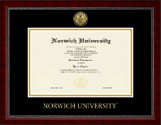 Norwich University Gold Engraved Medallion Diploma Frame in Sutton