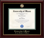 University of Miami Masterpiece Medallion Diploma Frame in Gallery