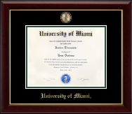 University of Miami diploma frame - Masterpiece Medallion Diploma Frame in Gallery