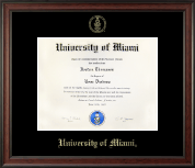 University of Miami Gold Embossed Diploma Frame in Studio