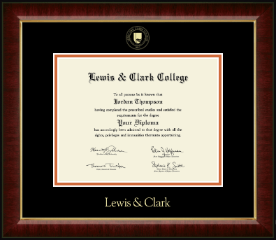 Lewis & Clark College diploma frame - Gold Embossed Diploma Frame in Murano