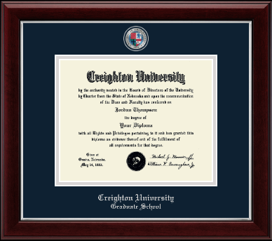 Creighton University diploma frame - Masterpiece Medallion Diploma Frame in Gallery Silver