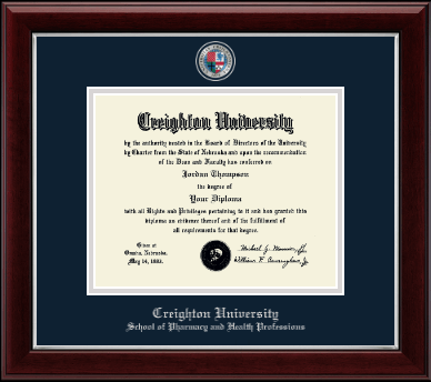 Creighton University diploma frame - Masterpiece Medallion Diploma Frame in Gallery Silver